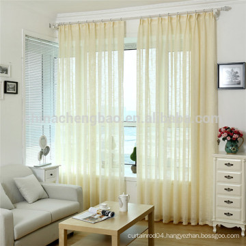 Simply design polyester fabric yellow sheer curtains